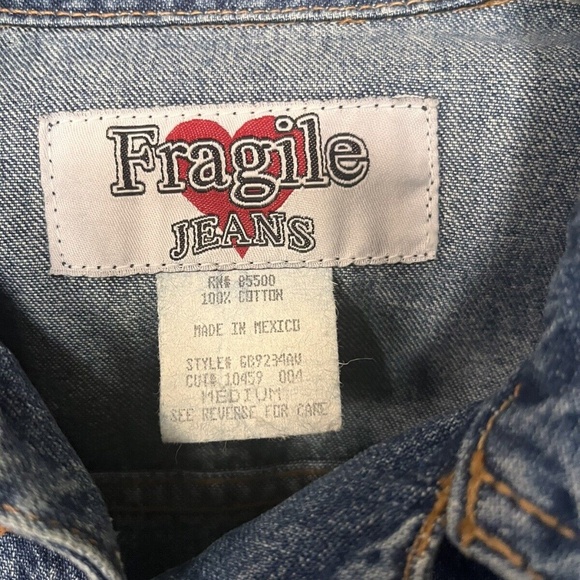 Vintage Late 90’s NWT Fragile Jeans Denim Long Duster Overcoat - Picture 4 of 13